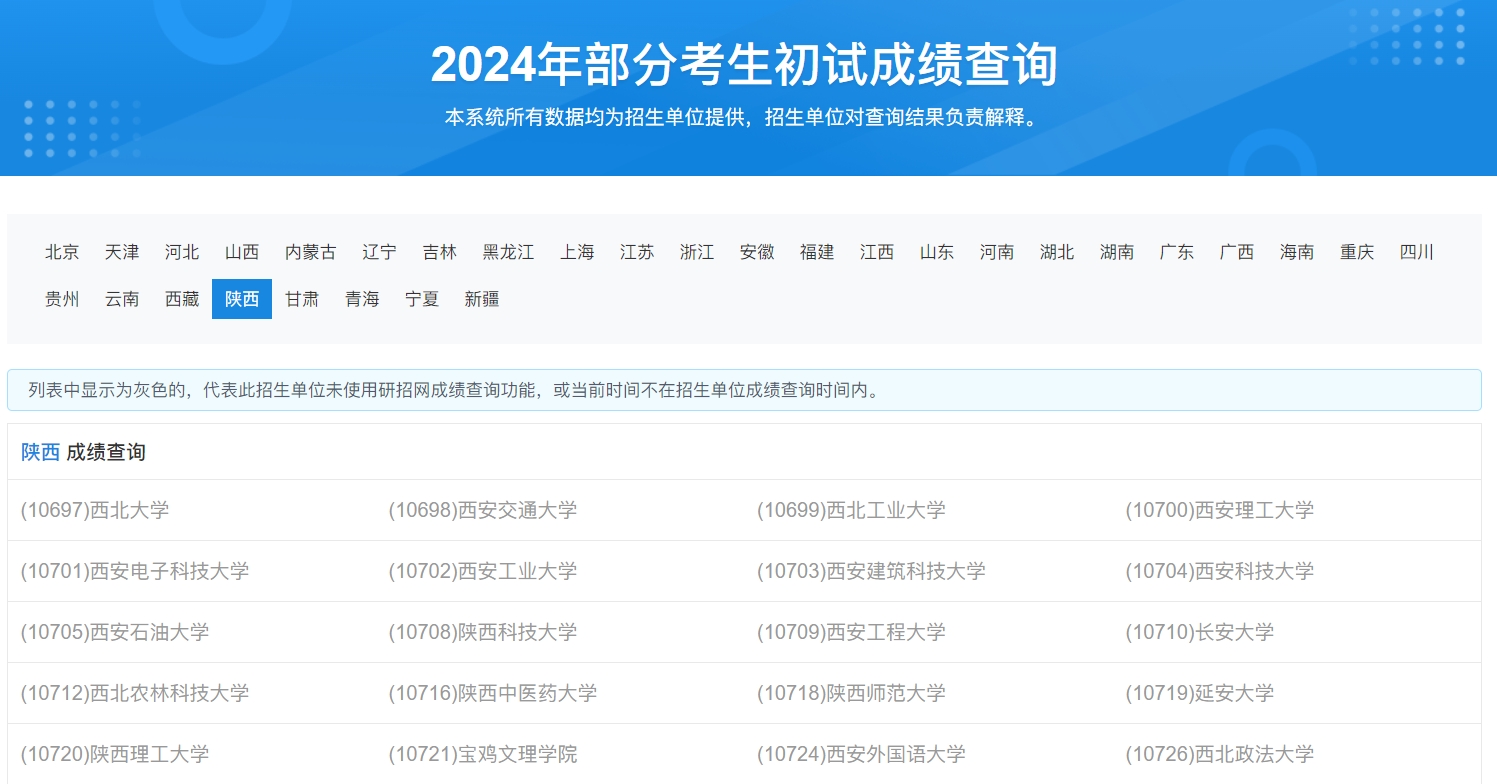 西安交通大学2024年考研初试成绩查询入口